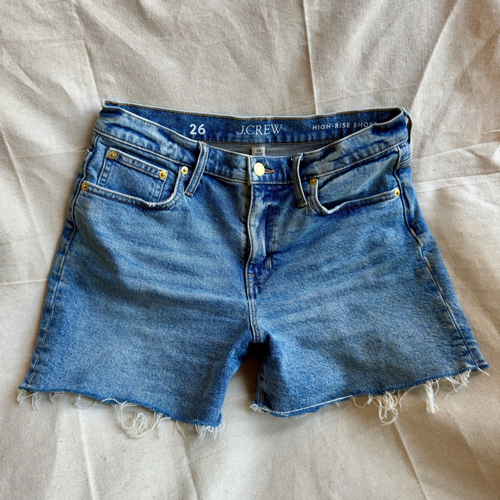 J. Crew High Rise Blue Jean Shorts size 26, excellent condition